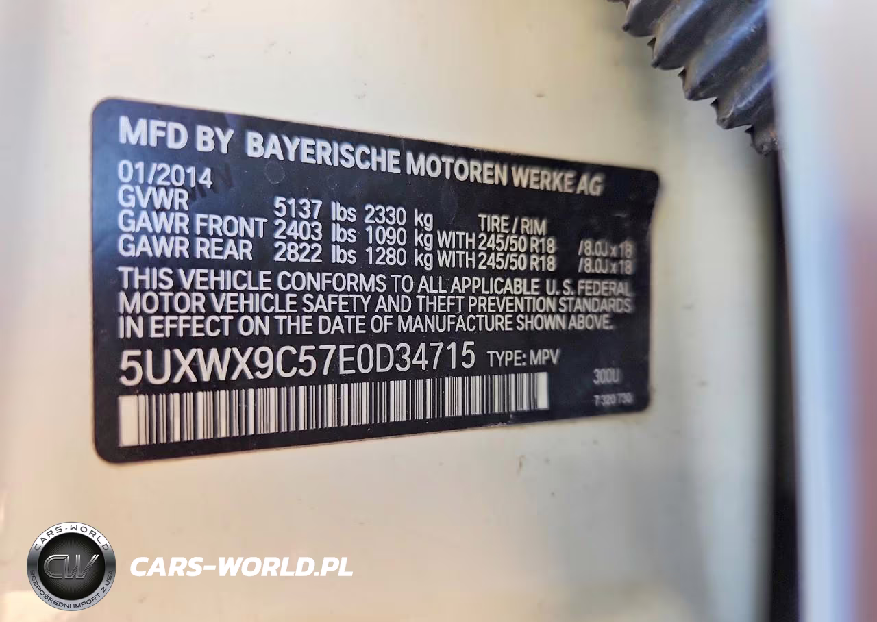 2014 BMW X3 xDrive28I VIN:5UXWX9C57E0D34715 - 13