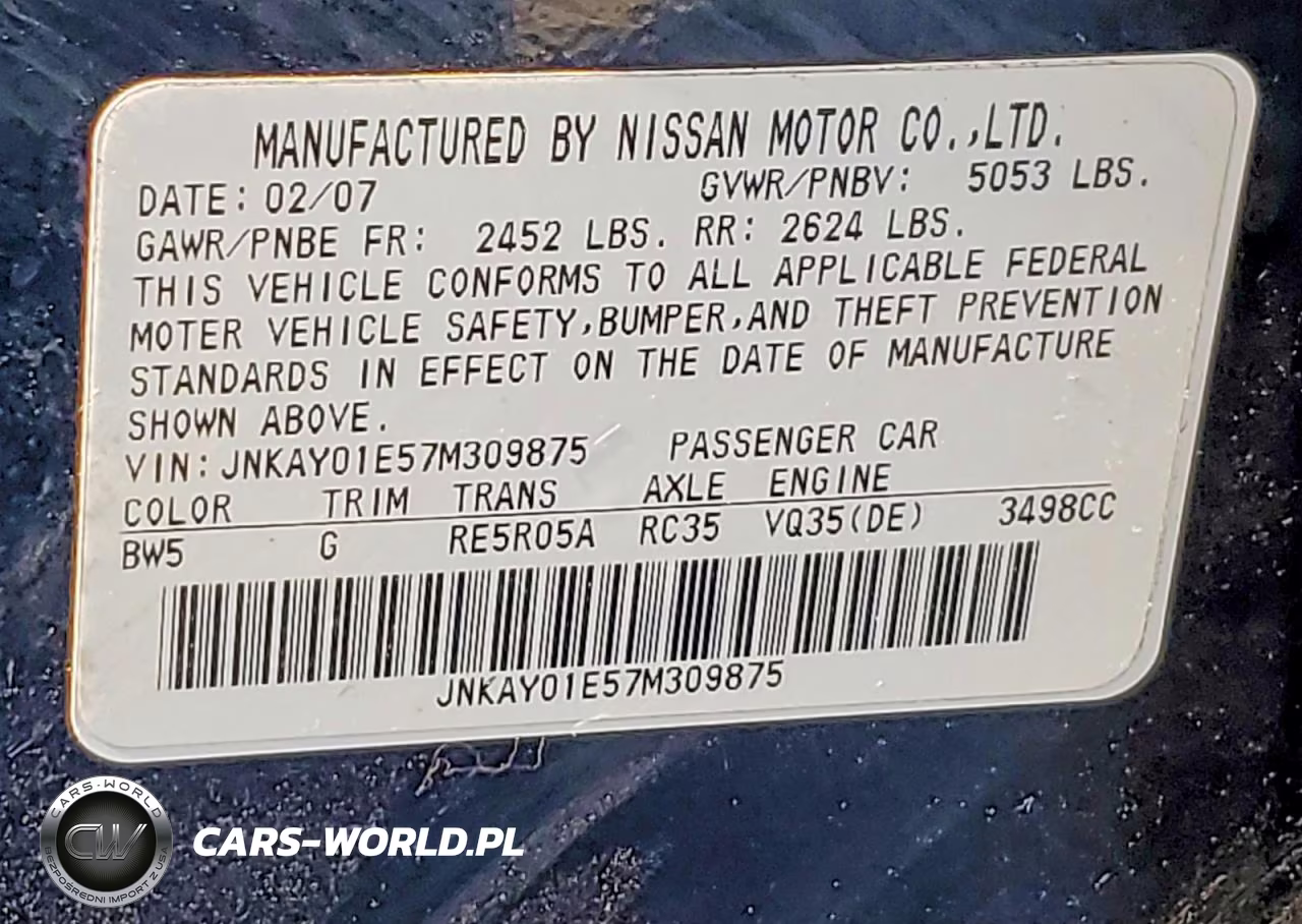 2007 Infiniti M35 Base VIN:JNKAY01E57M309875 - 12