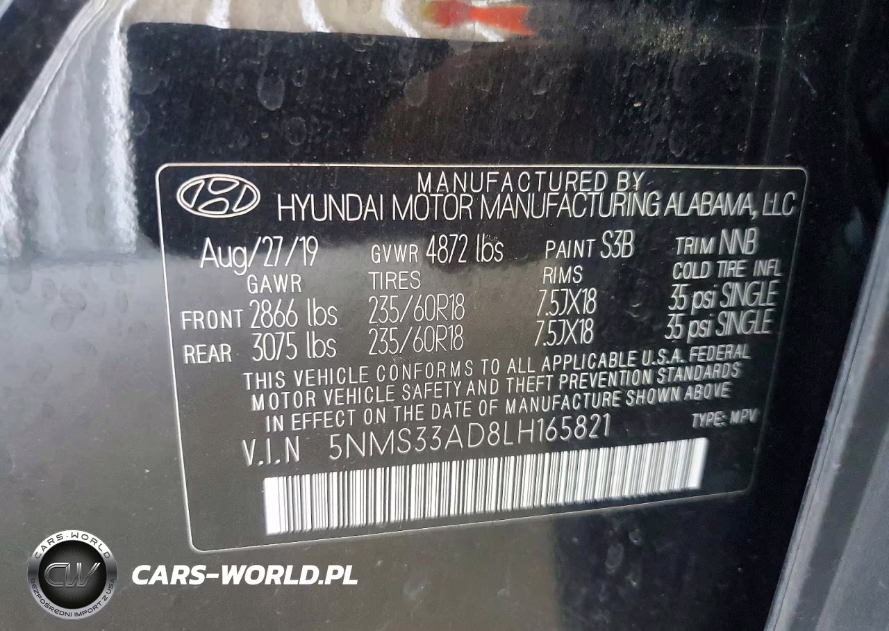 2020 Hyundai Santa Fe Sel VIN:5NMS33AD8LH165821 - 13