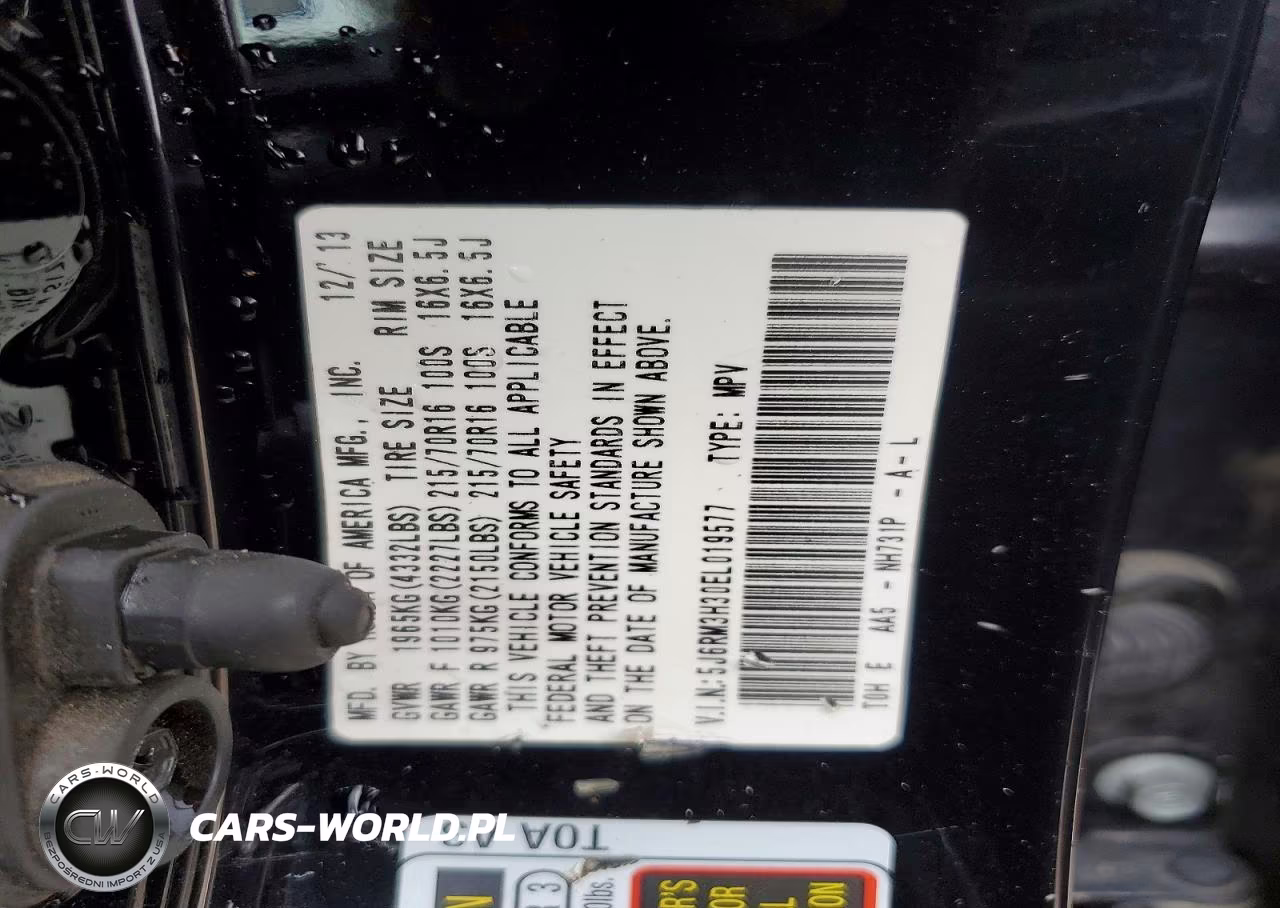 2014 Honda Cr-V Lx VIN:5J6RM3H30EL019577 - 13