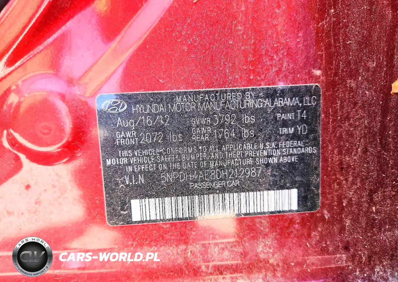 2013 Hyundai Elantra Gls VIN:5NPDH4AE8DH212987 - 12