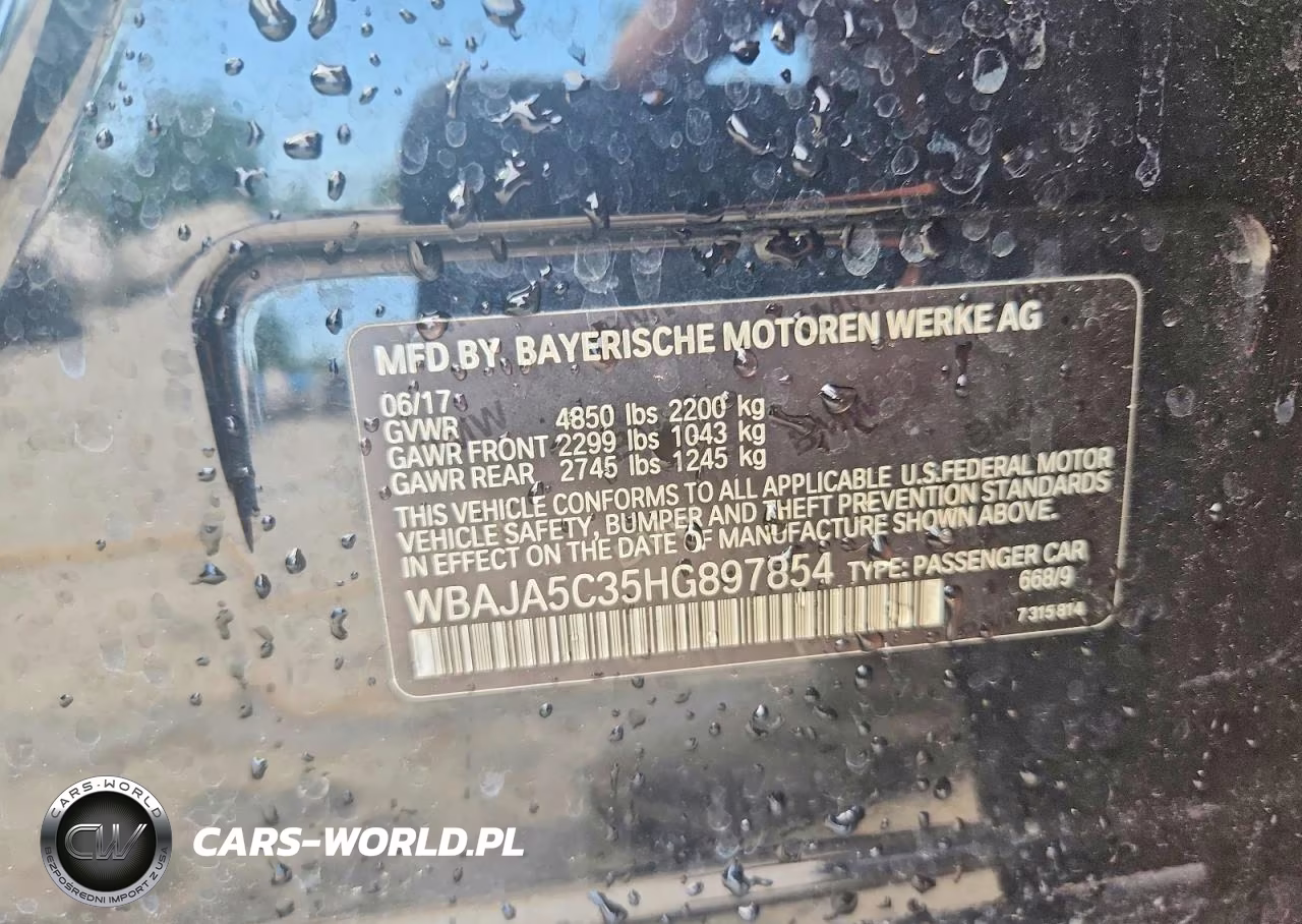 2017 BMW 530 I VIN:WBAJA5C35HG897854 - 12