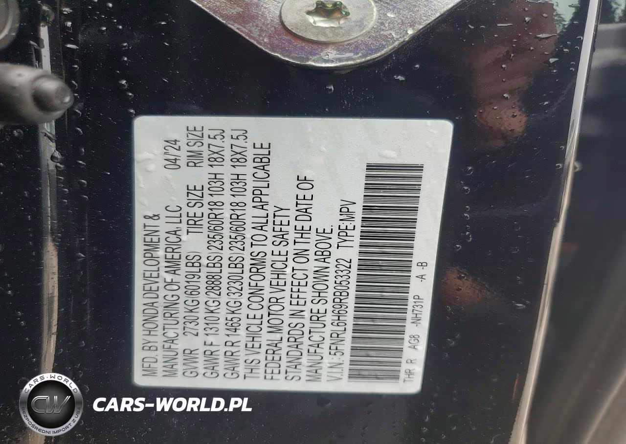 2024 Honda Odyssey Exl VIN:5FNRL6H69RB053322 - 14