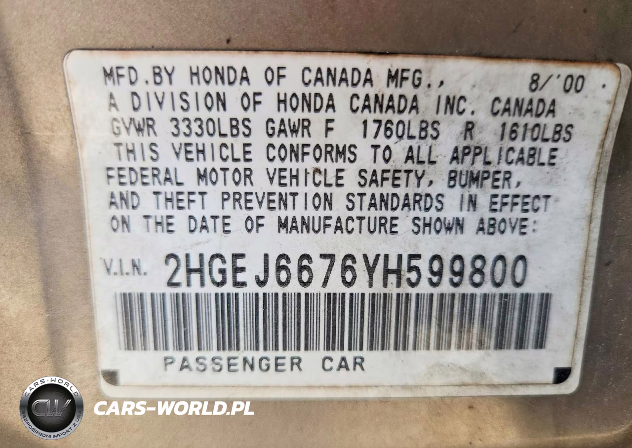 2000 Honda Civic Lx VIN:2HGEJ6676YH599800 - 12