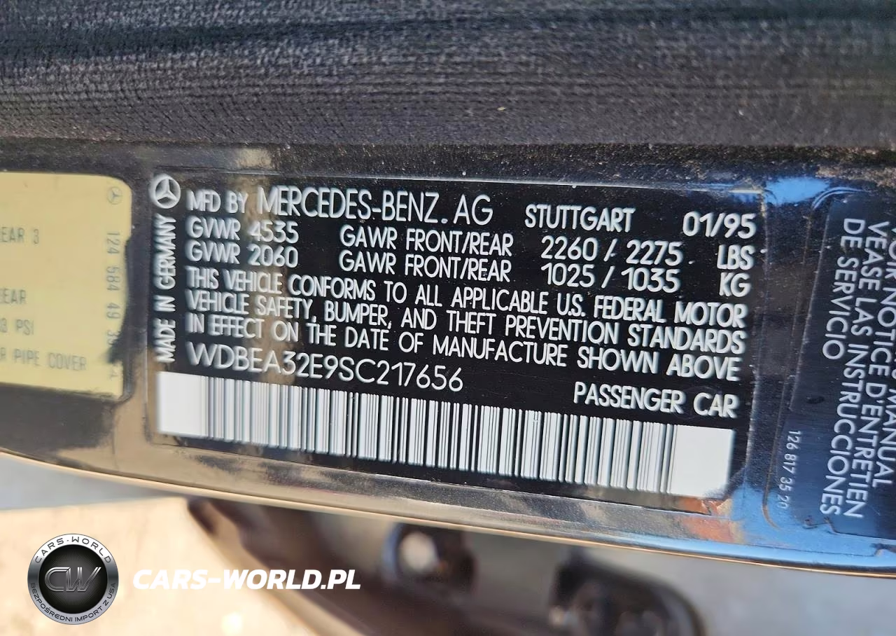 1995 Mercedes-Benz E 320 Base VIN:WDBEA32E9SC217656 - 12