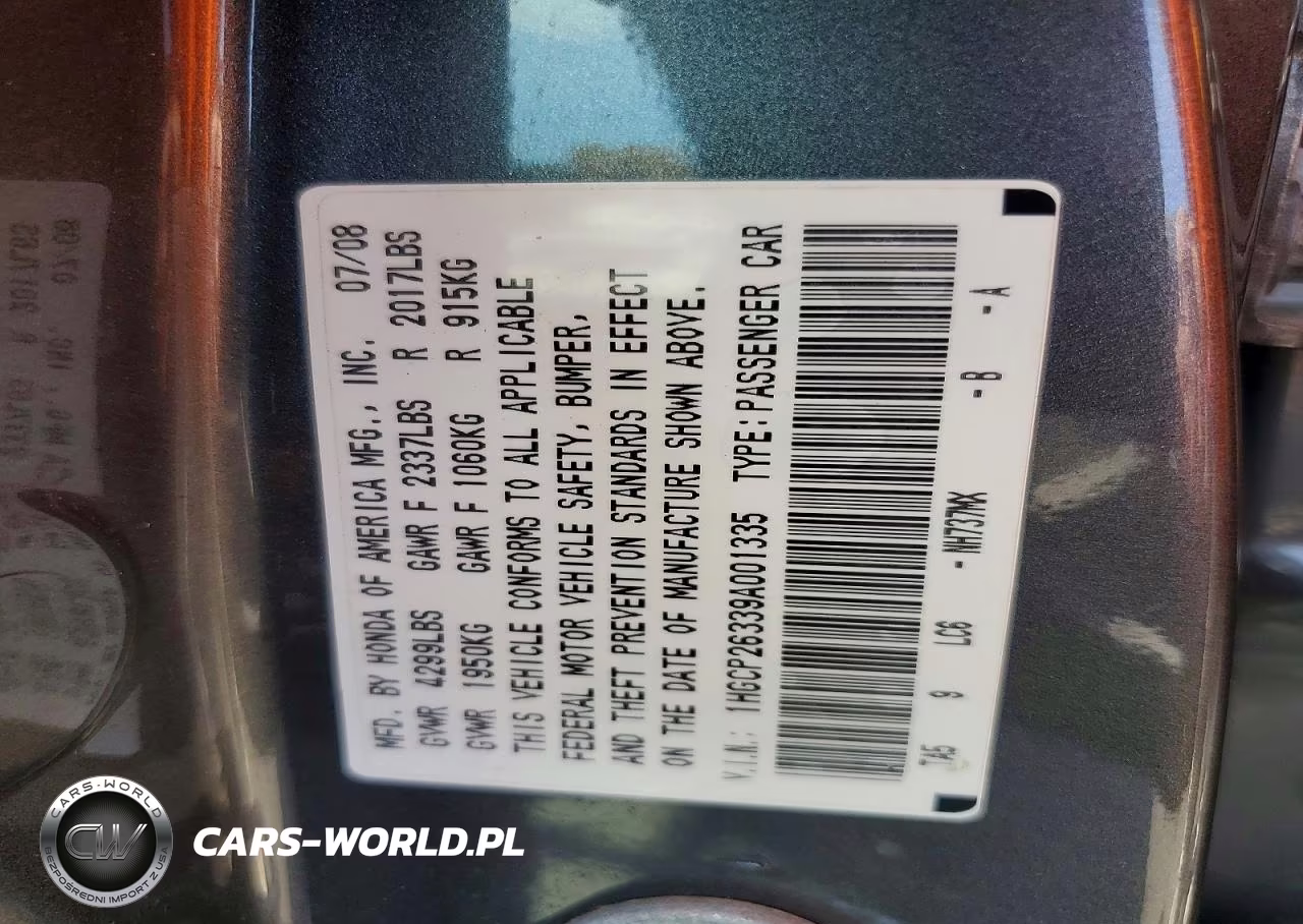 2009 Honda Accord 2.4 Lx VIN:1HGCP26339A001335 - 13