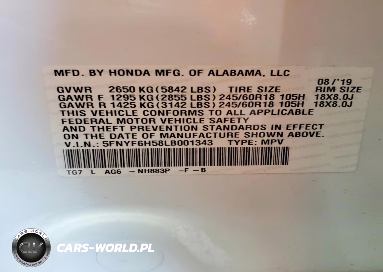 2020 Honda Pilot Exl VIN:5FNYF6H58LB001343 - 13