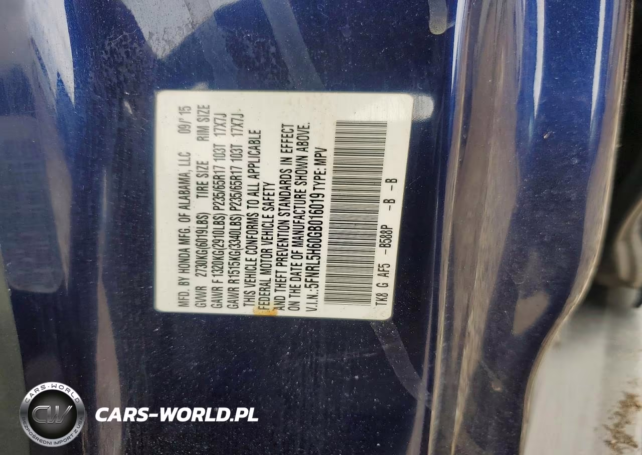 2016 Honda Odyssey Exl VIN:5FNRL5H60GB016019 - 13