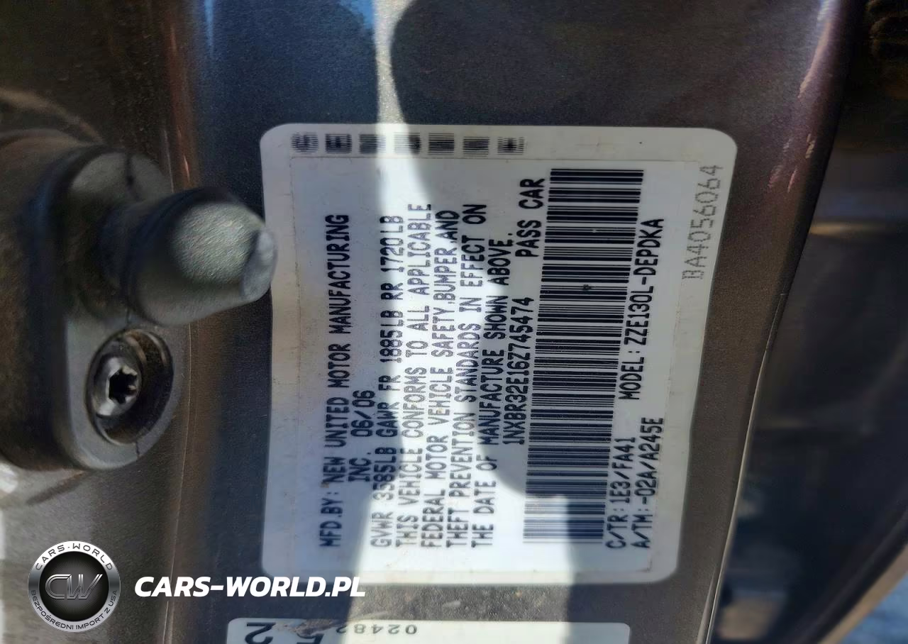 2006 Toyota Corolla Ce VIN:1NXBR32E16Z745474 - 12