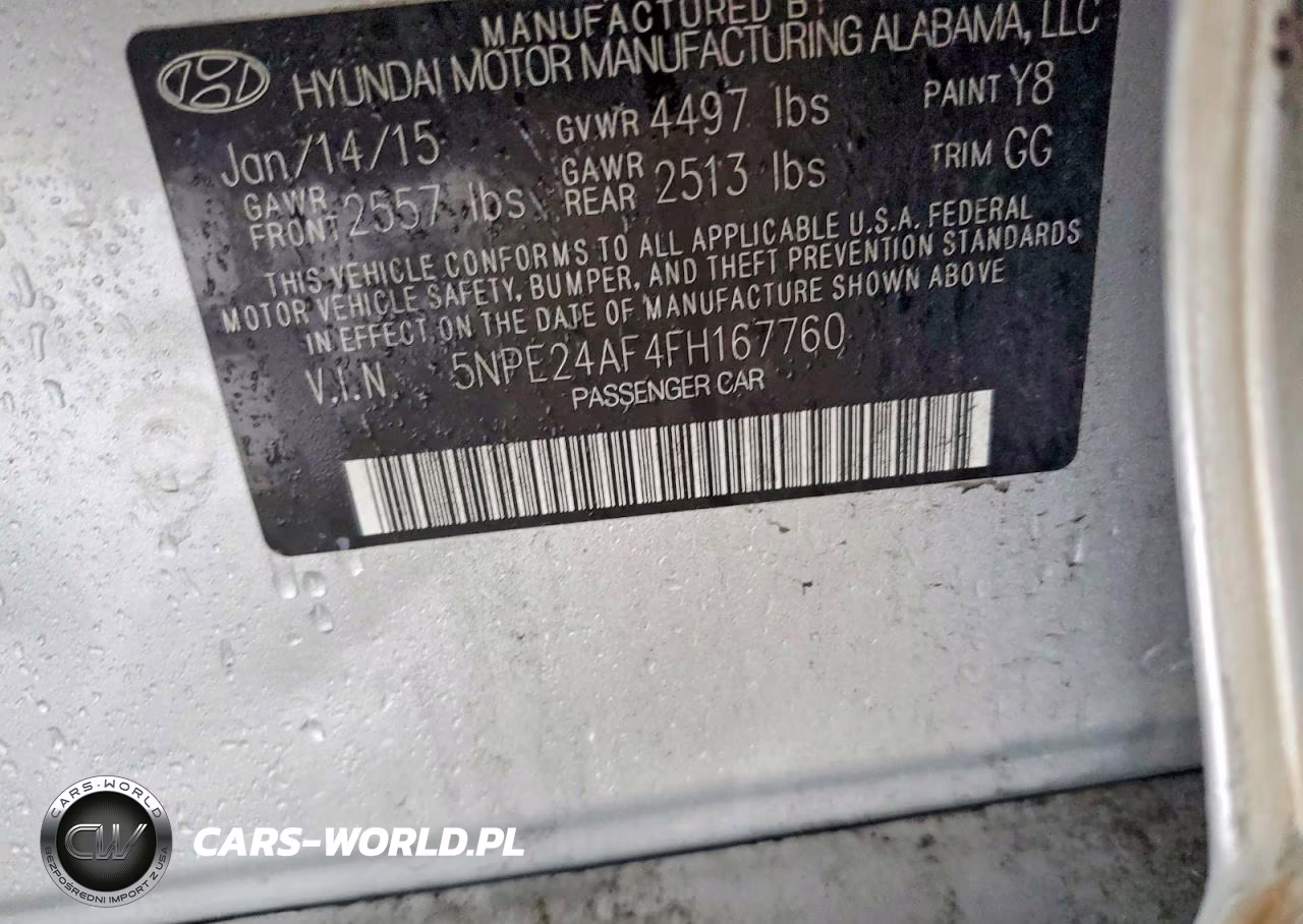 2015 Hyundai Sonata Se VIN:5NPE24AF4FH167760 - 12