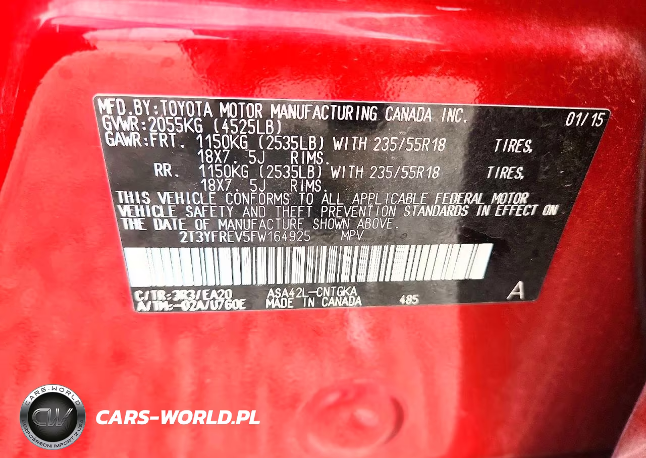 2015 Toyota Rav 4 VIN:2T3YFREV5FW164925 - 12