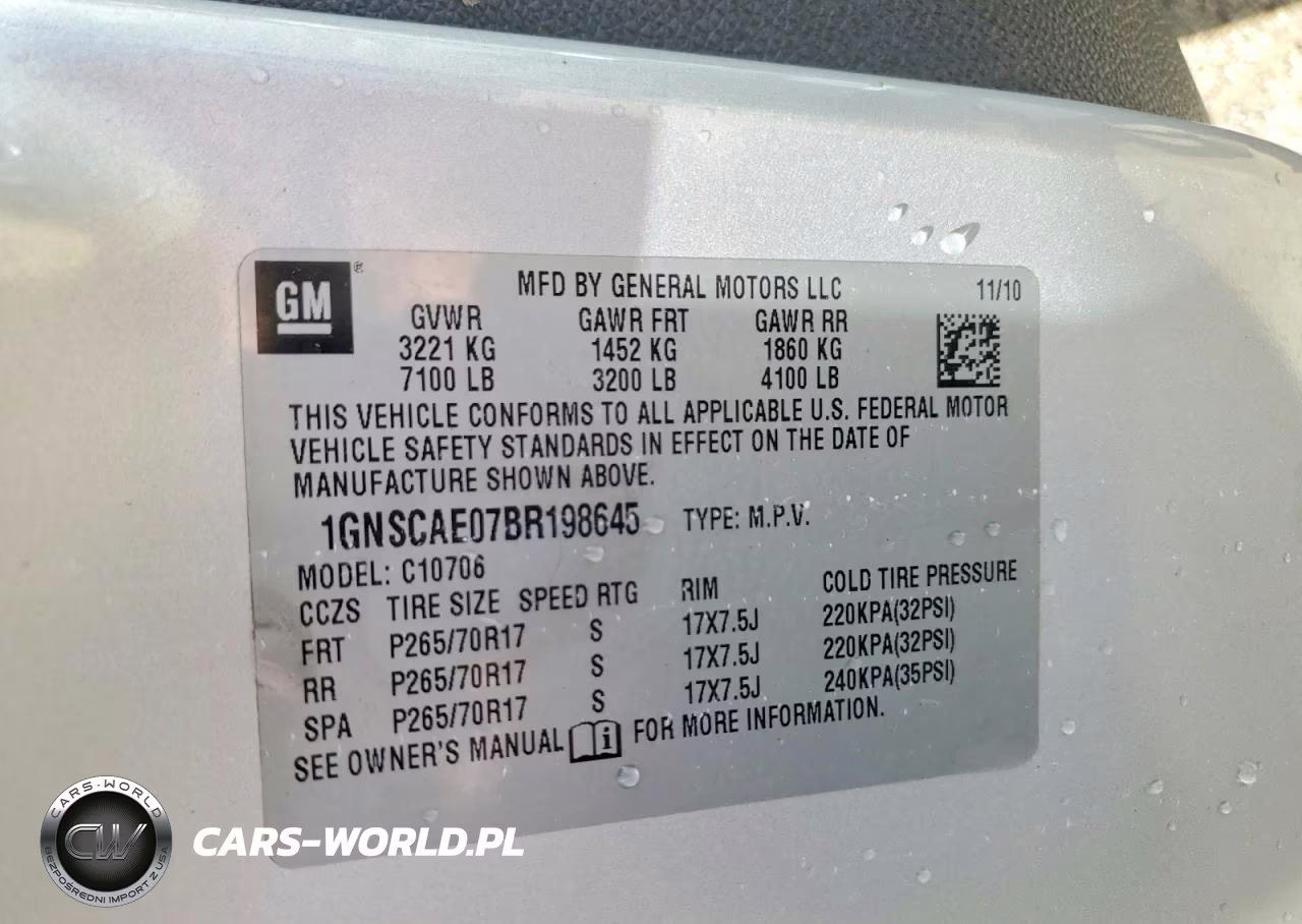 2011 Chevrolet Tahoe C1500 Ls VIN:1GNSCAE07BR198645 - 13