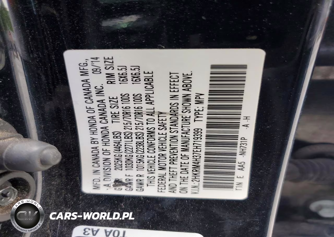 2014 Honda Cr-V Lx VIN:2HKRM4H37EH719399 - 13