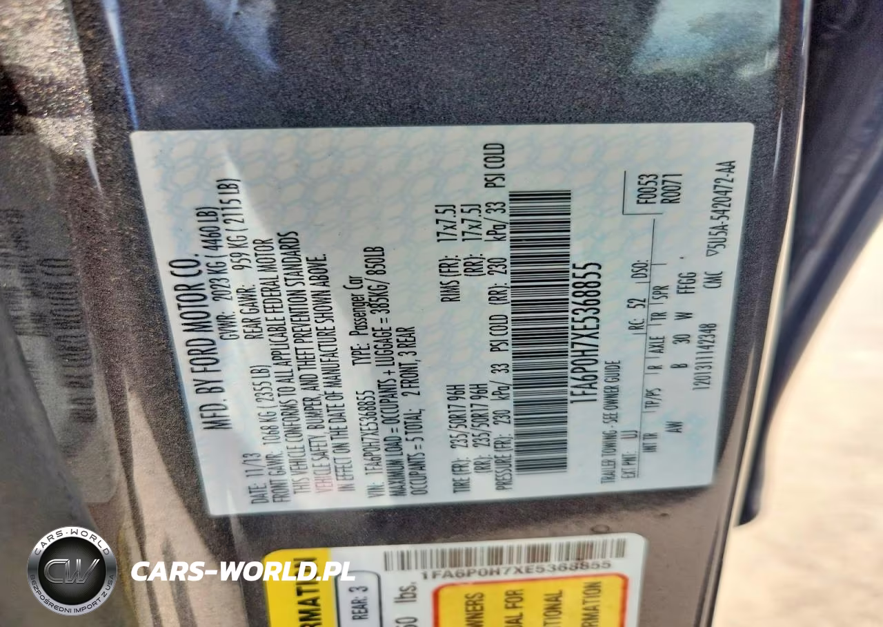 2014 Ford Fusion Se VIN:1FA6P0H7XE5368855 - 12