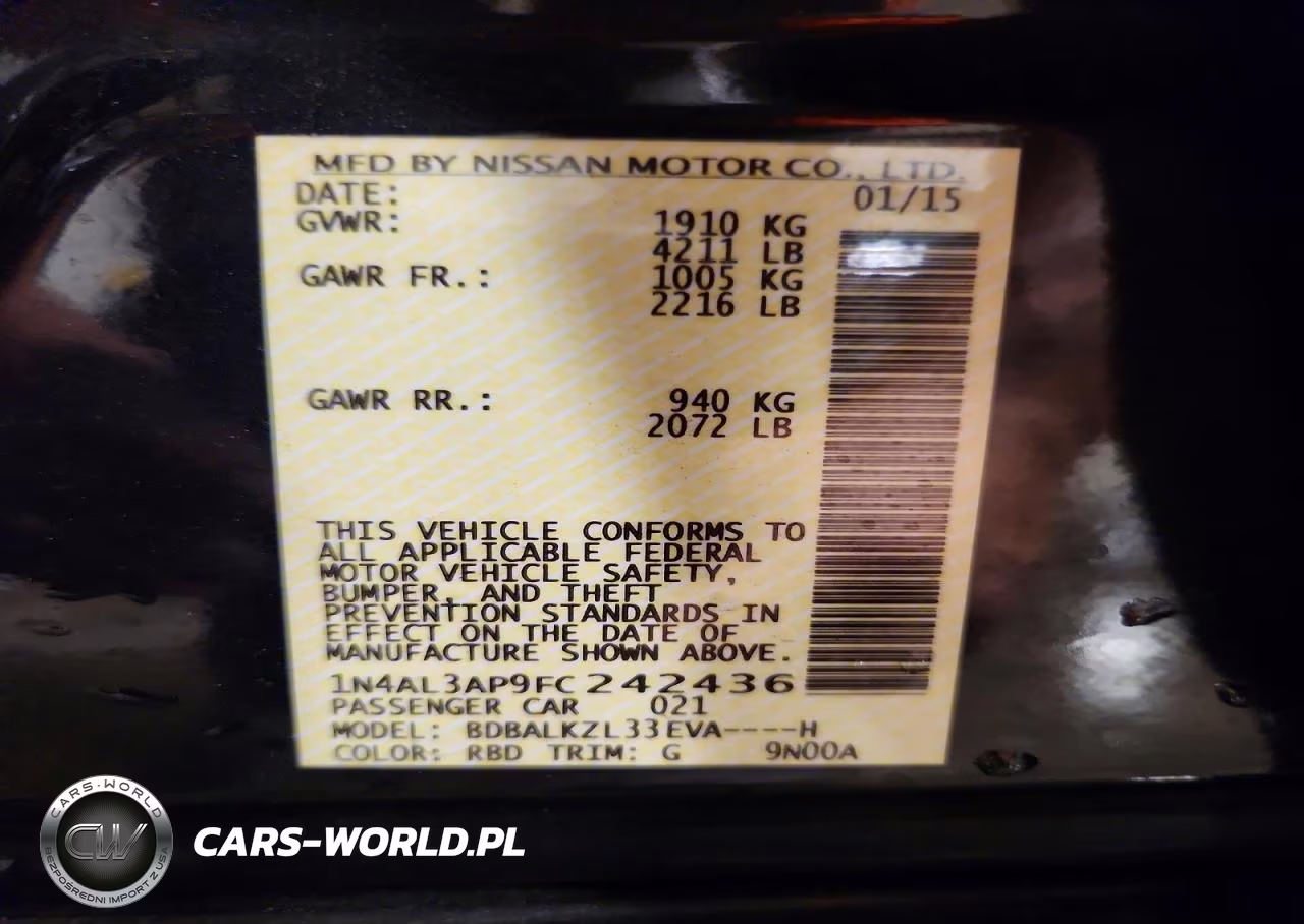 2015 Nissan Altima 2.5 Sv VIN:1N4AL3AP9FC242436 - 12