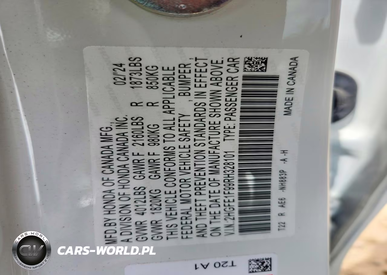2024 Honda Civic Touring VIN:2HGFE1F99RH328101 - 12