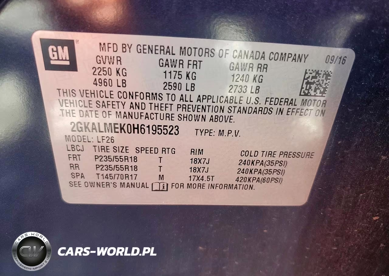2017 GMC Terrain Sle VIN:2GKALMEK0H6195523 - 13