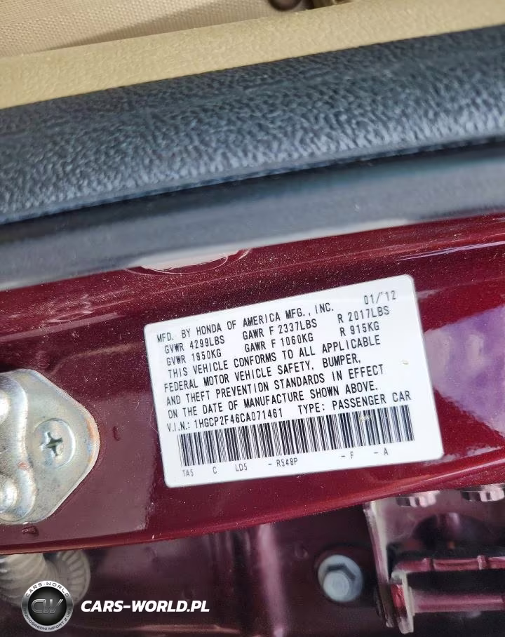 2012 Honda Accord Lxp VIN:1HGCP2F46CA071461 - 12
