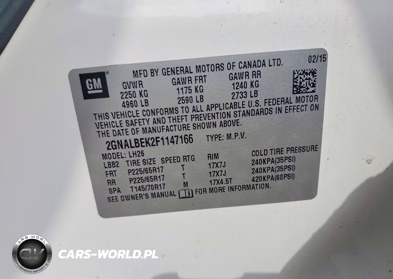 2015 Chevrolet Equinox Lt VIN:2GNALBEK2F1147166 - 13