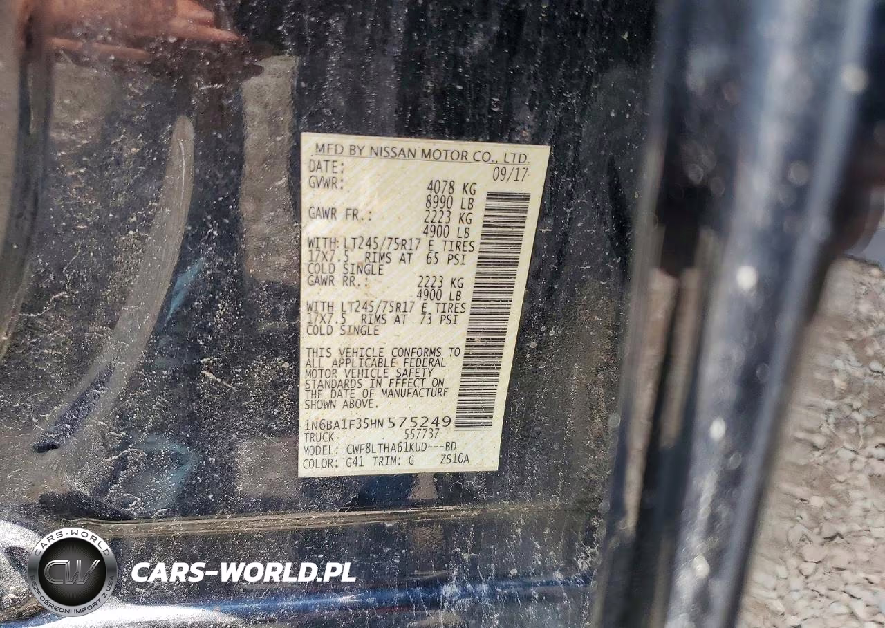 2017 Nissan Titan Xd Sv VIN:1N6BA1F35HN575249 - 13