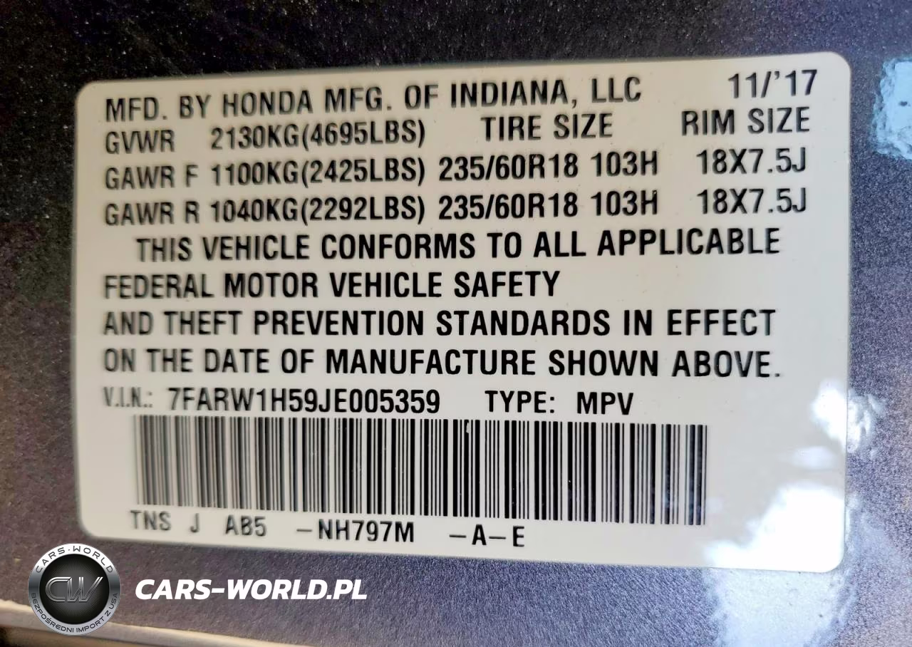 2018 Honda Cr-V Ex VIN:7FARW1H59JE005359 - 12