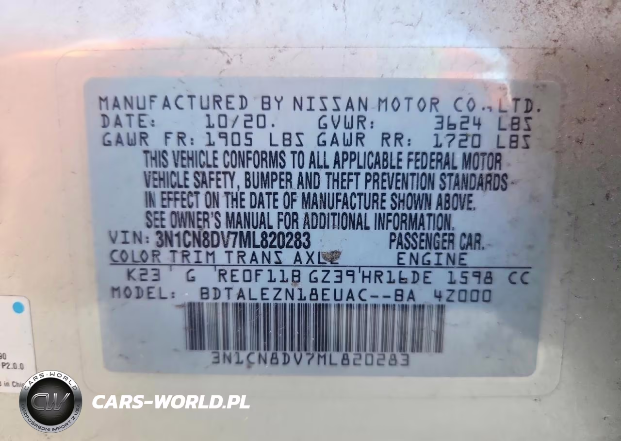 2021 Nissan Versa S VIN:3N1CN8DV7ML820283 - 12