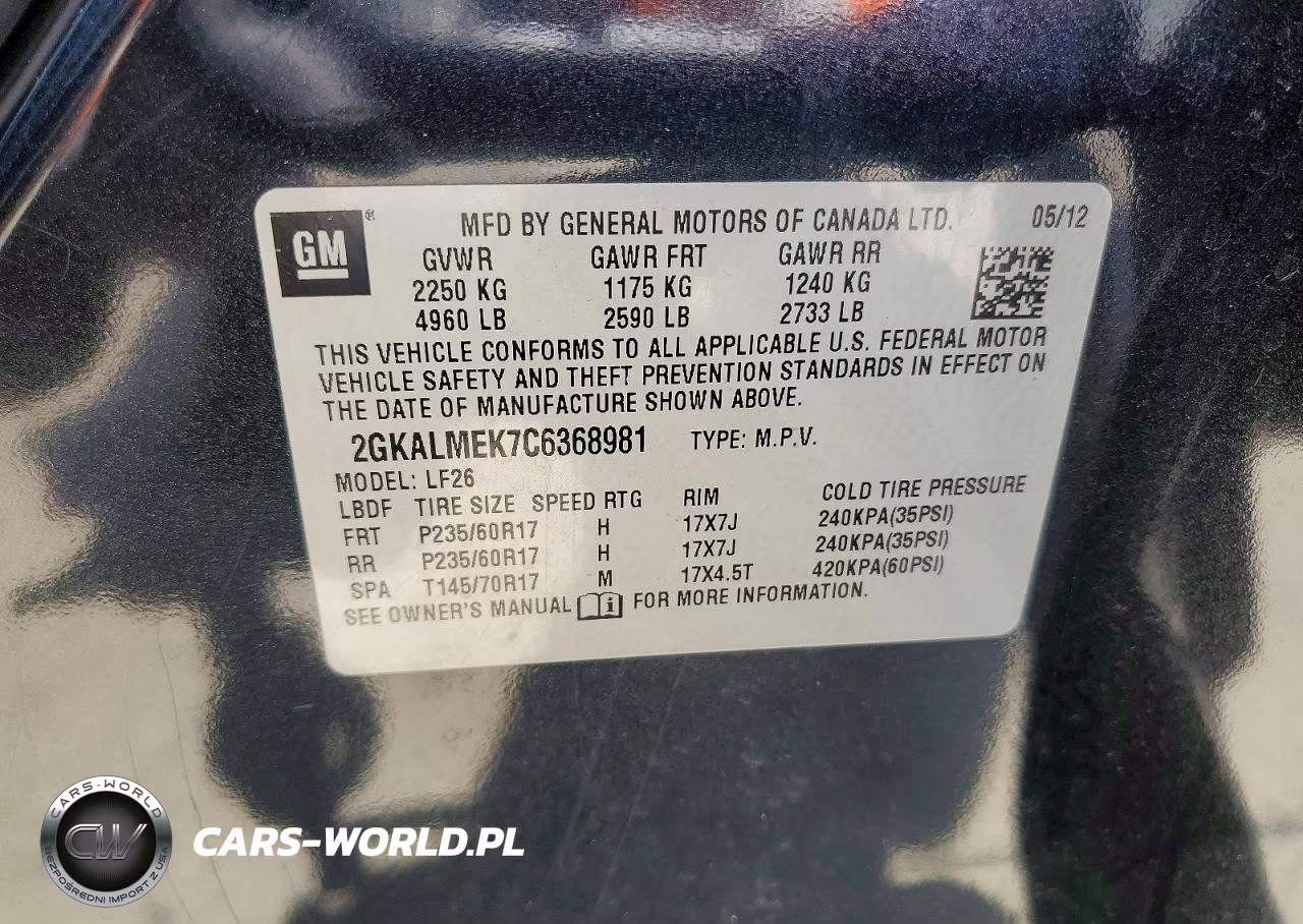 2012 GMC Terrain Sle VIN:2GKALMEK7C6368981 - 13