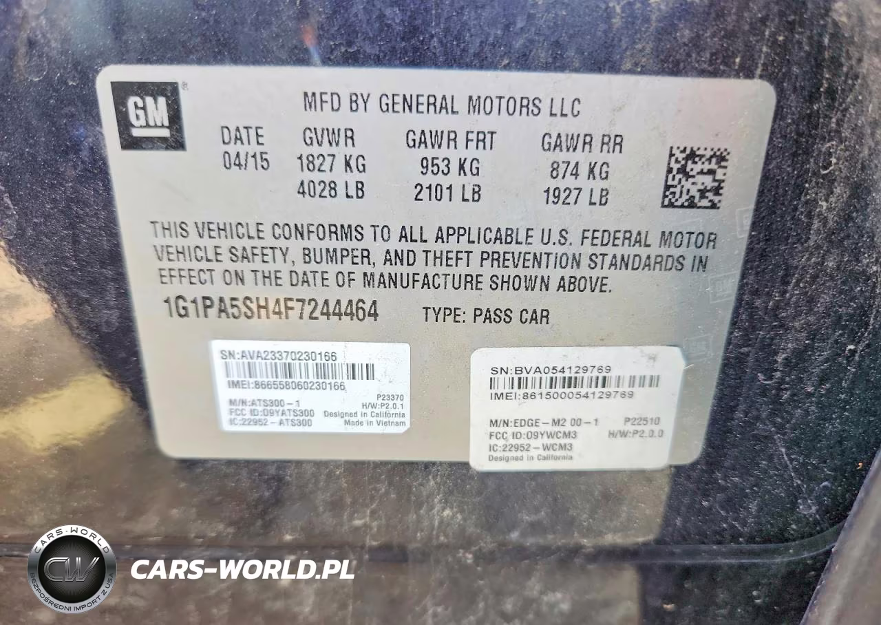 2015 Chevrolet Cruze Ls VIN:1G1PA5SH4F7244464 - 12
