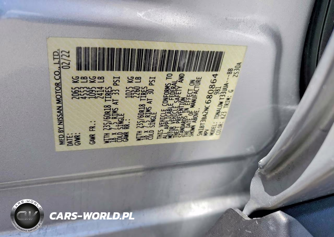 2022 Nissan Rogue Sv VIN:5N1BT3BA2NC680864 - 13