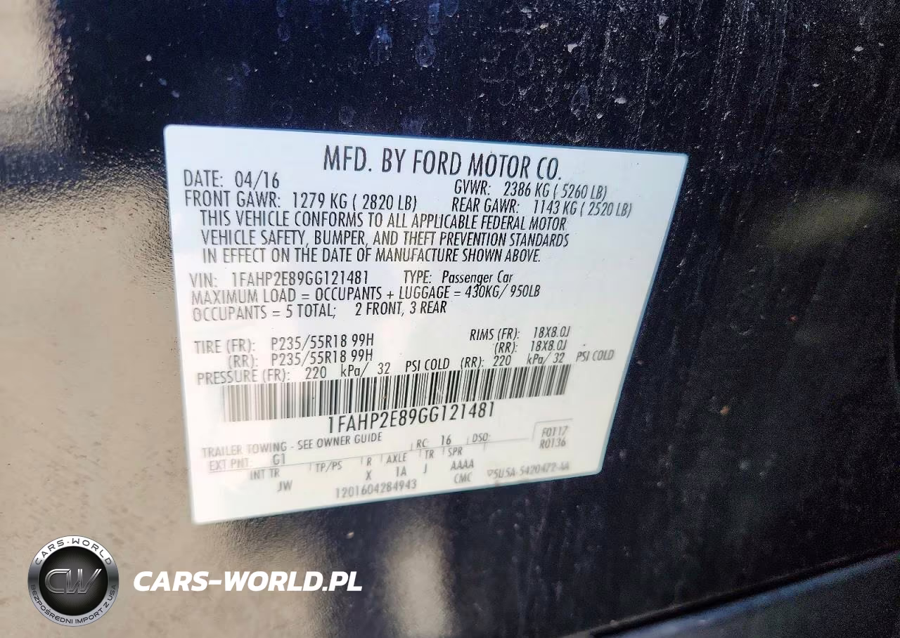 2016 Ford Taurus Sel VIN:1FAHP2E89GG121481 - 12