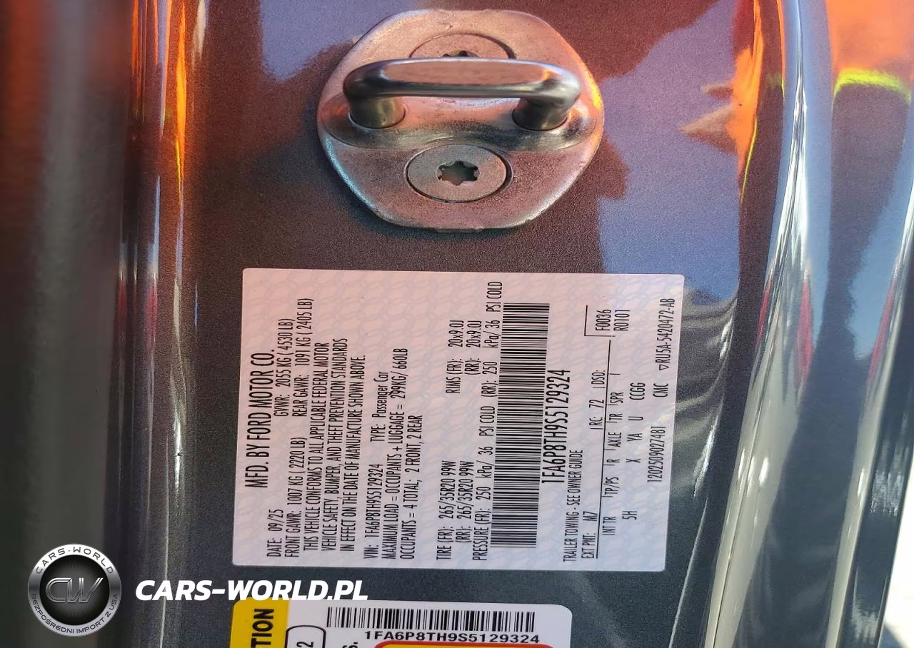 2025 Ford Mustang VIN:1FA6P8TH9S5129324 - 12