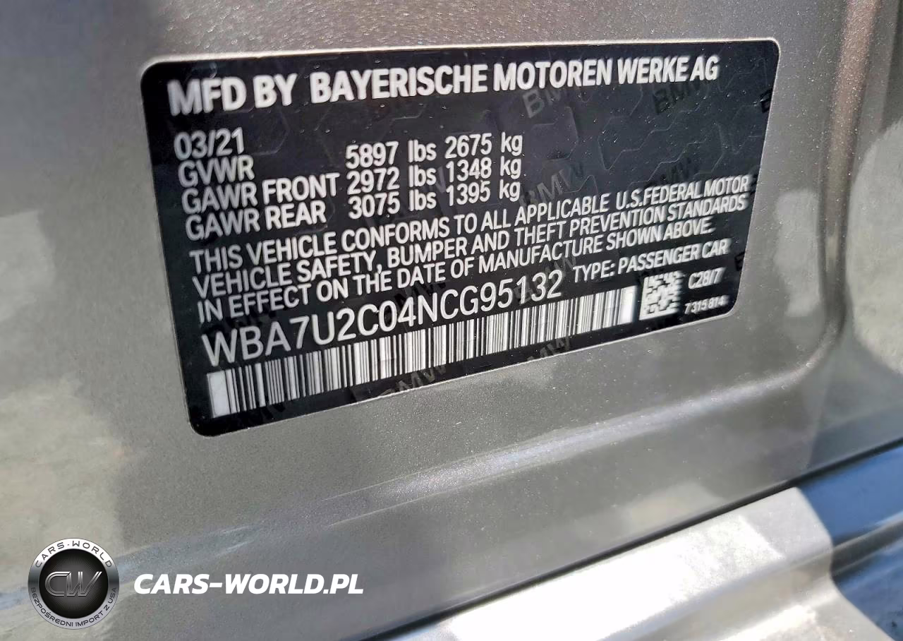 2022 BMW 750 Xi VIN:WBA7U2C04NCG95132 - 13