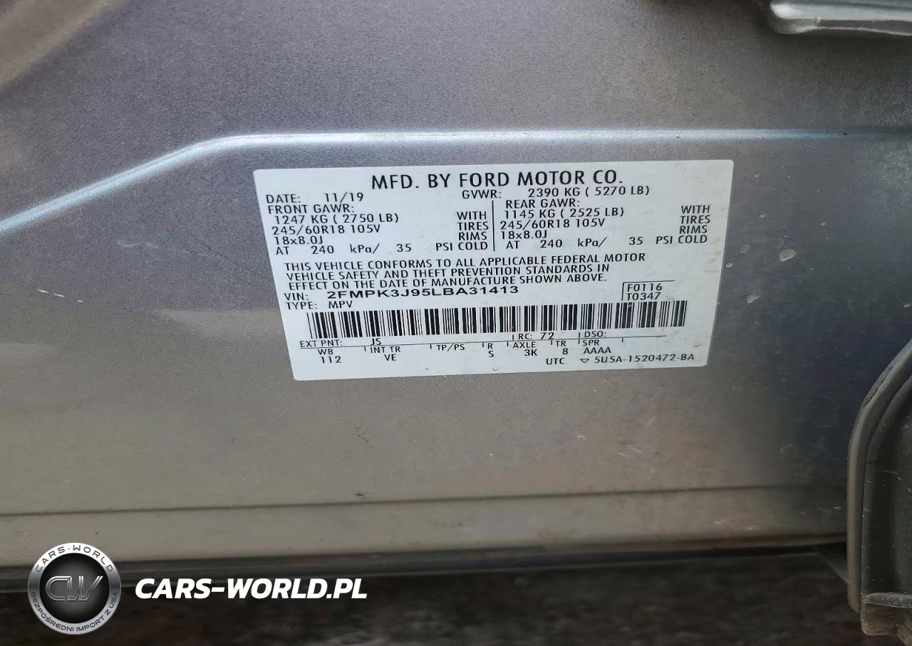 2020 Ford Edge Sel VIN:2FMPK3J95LBA31413 - 13