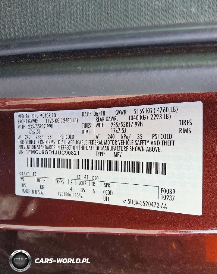 2018 Ford Escape Se VIN:1FMCU9GD1JUC90821 - 12
