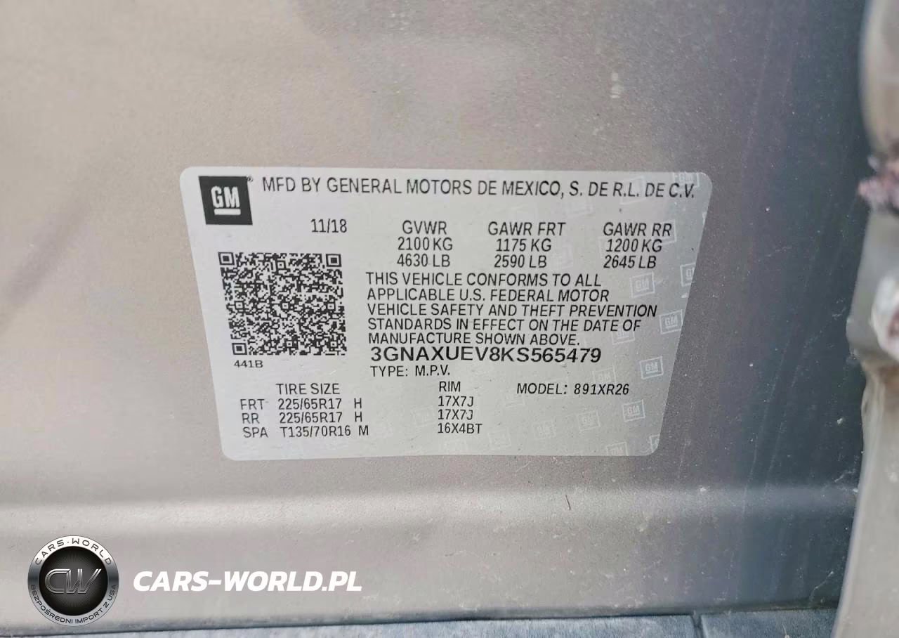 2019 Chevrolet Equinox Lt VIN:3GNAXUEV8KS565479 - 13