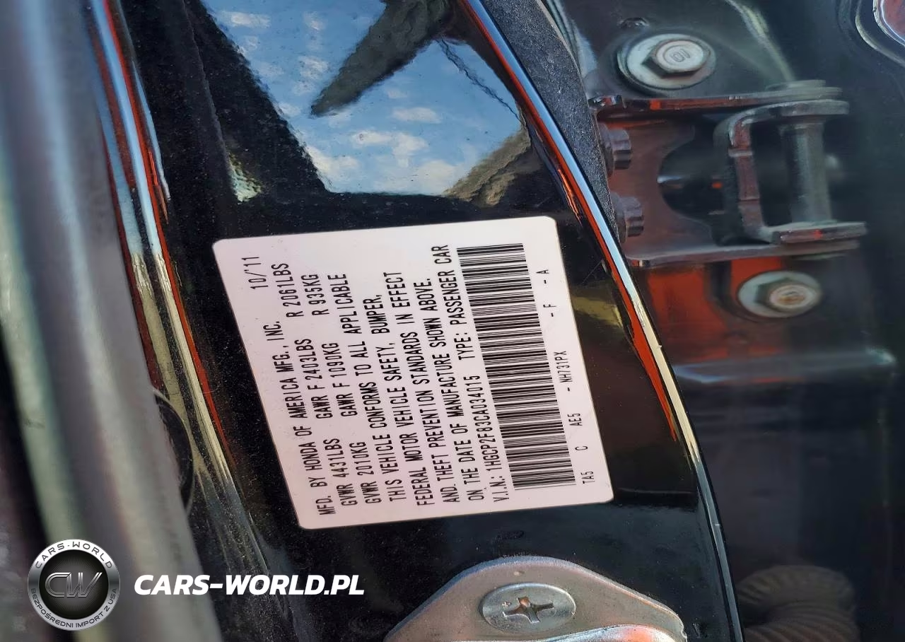 2012 Honda Accord Exl VIN:1HGCP2F83CA034015 - 13