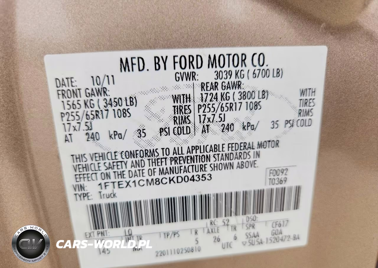 2012 Ford F150 Super Cab VIN:1FTEX1CM8CKD04353 - 12