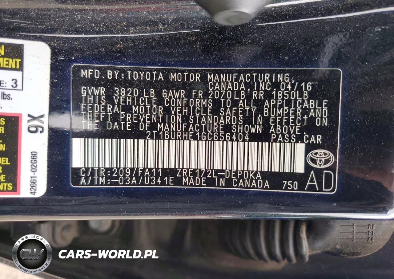 2016 Toyota Corolla L VIN:2T1BURHE1GC656404 - 13