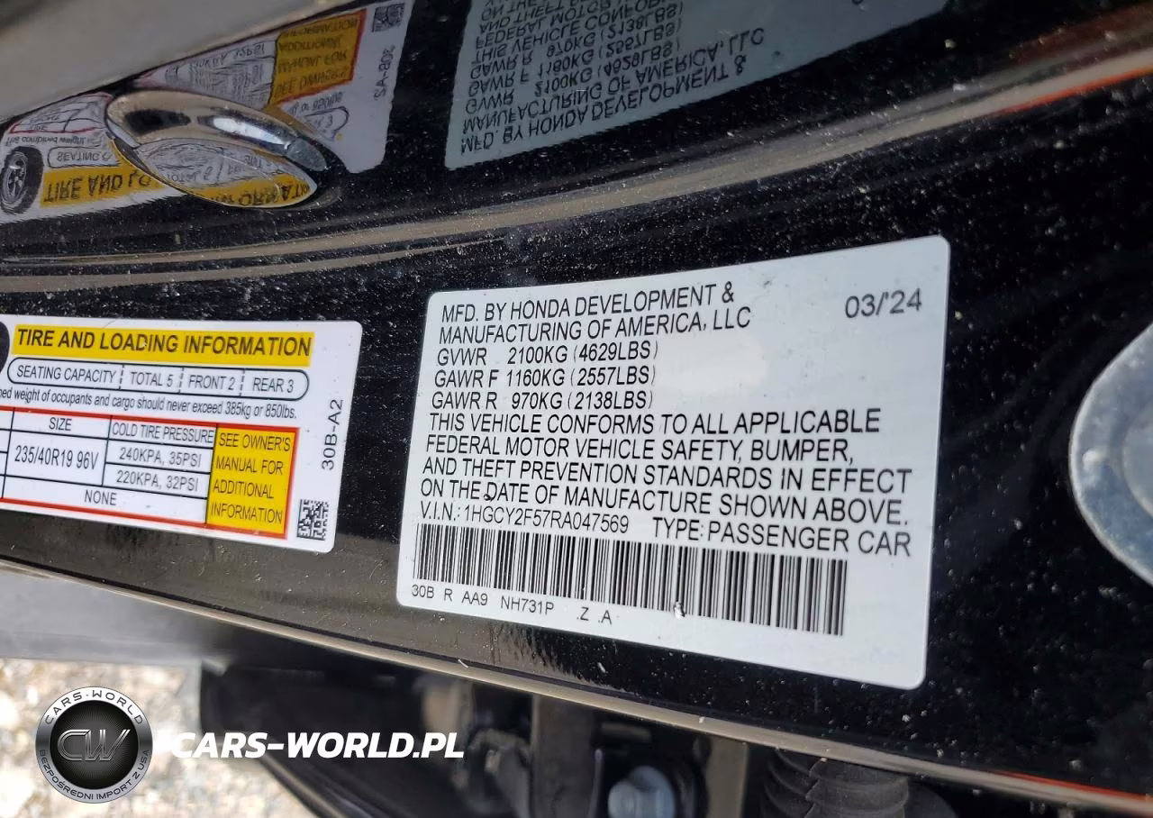2024 Honda Accord Hybrid Sport VIN:1HGCY2F57RA047569 - 12