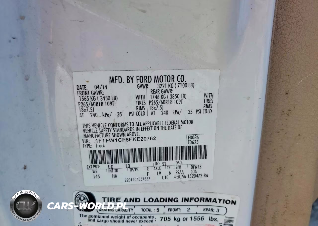 2014 Ford F150 Supercrew VIN:1FTFW1CF8EKE20762 - 12