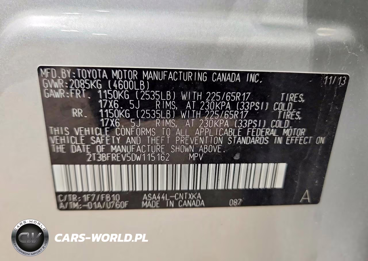 2013 Toyota Rav4 Le VIN:2T3BFREV5DW115162 - 13