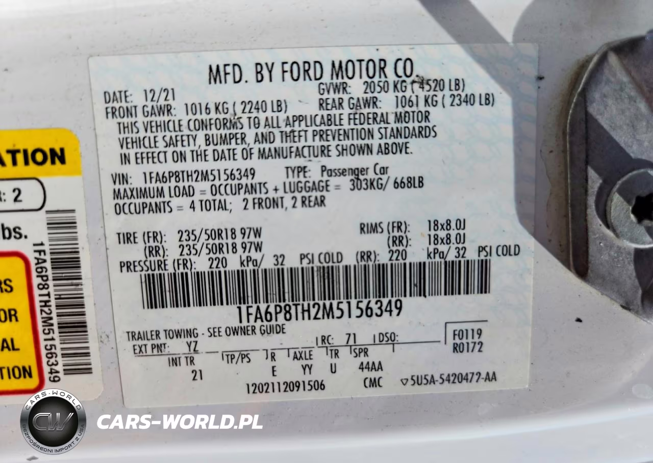 2021 Ford Mustang VIN:1FA6P8TH2M5156349 - 12