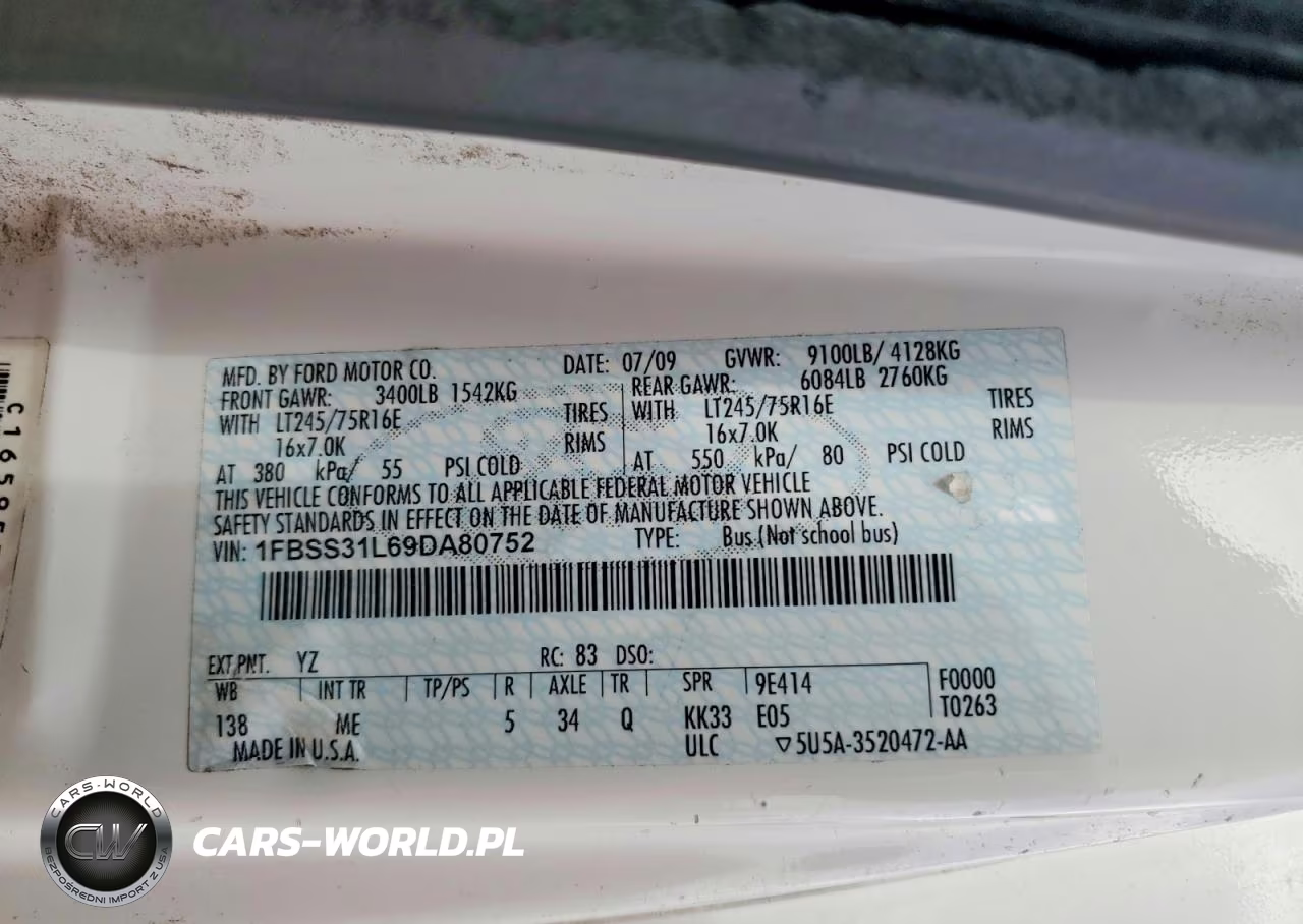 2009 Ford Econoline E350 Super Duty Wagon VIN:1FBSS31L69DA80752 - 13