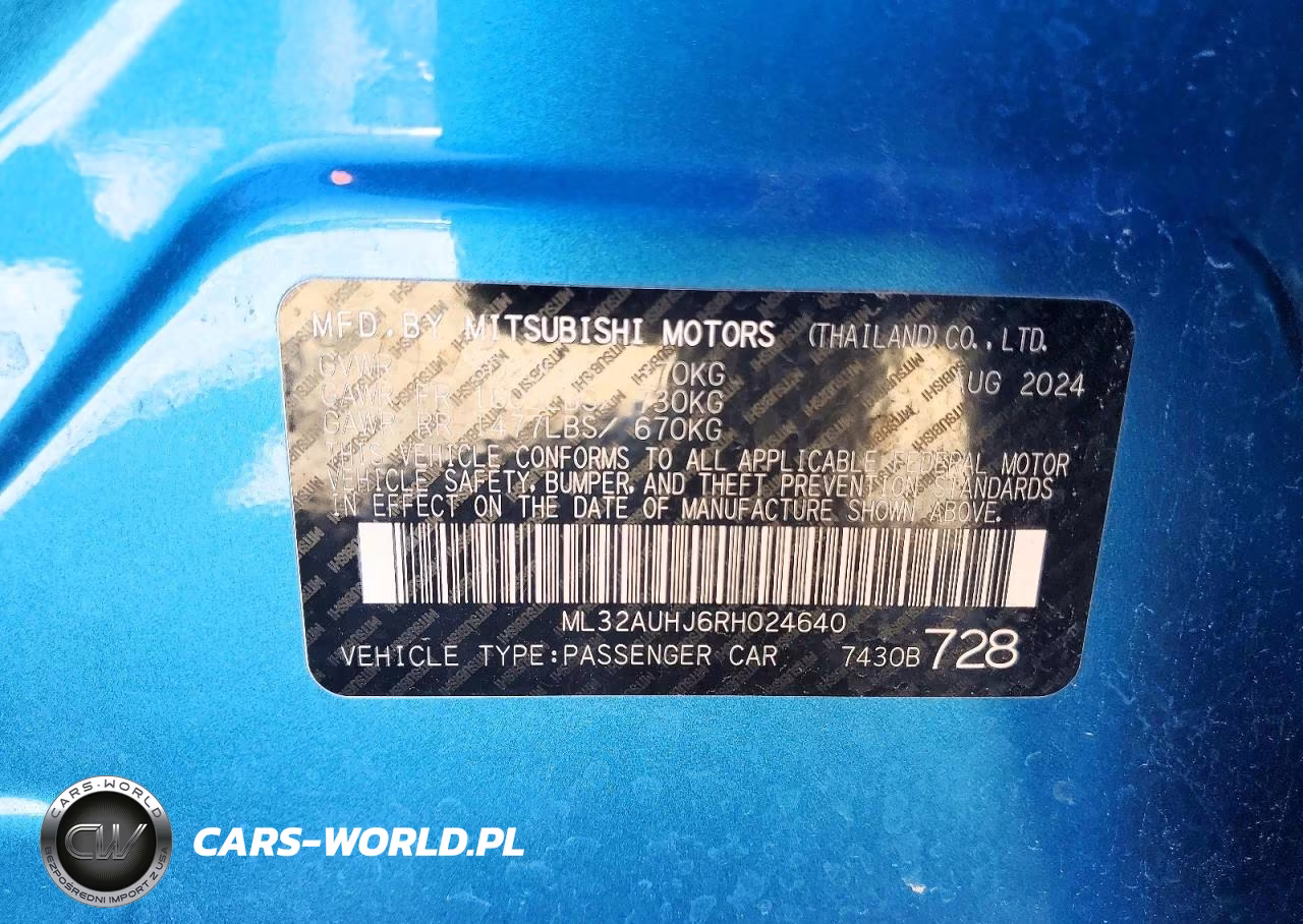 2024 Mitsubishi Mirage Es VIN:ML32AUHJ6RH024640 - 12