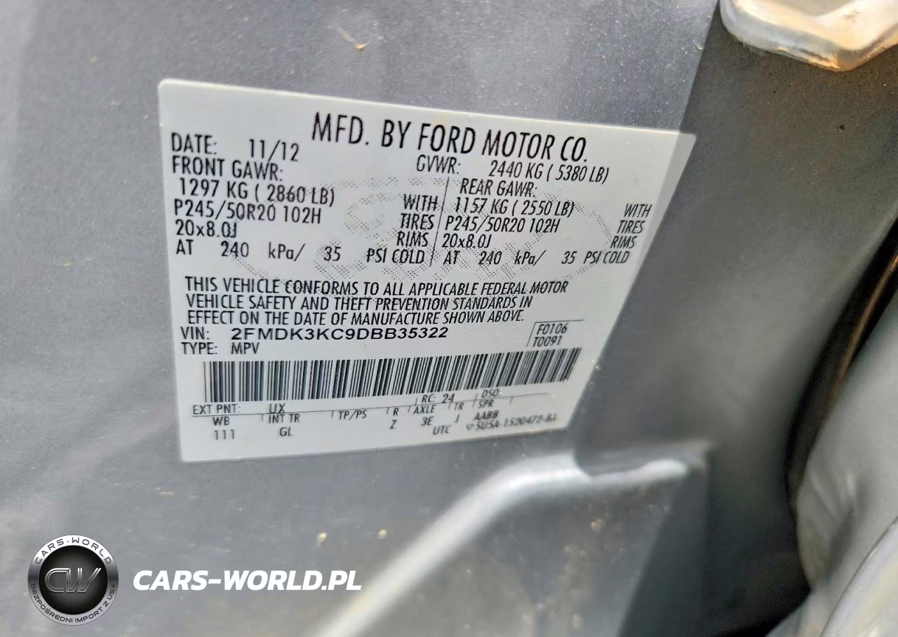 2013 Ford Edge Limited VIN:2FMDK3KC9DBB35322 - 14