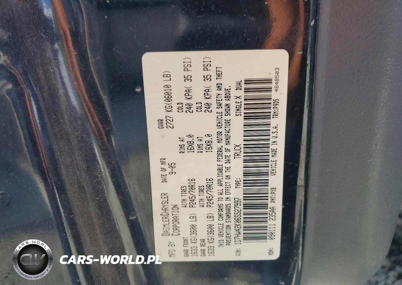 2006 Dodge Dakota Slt VIN:1D7HW42K06S527997 - 12