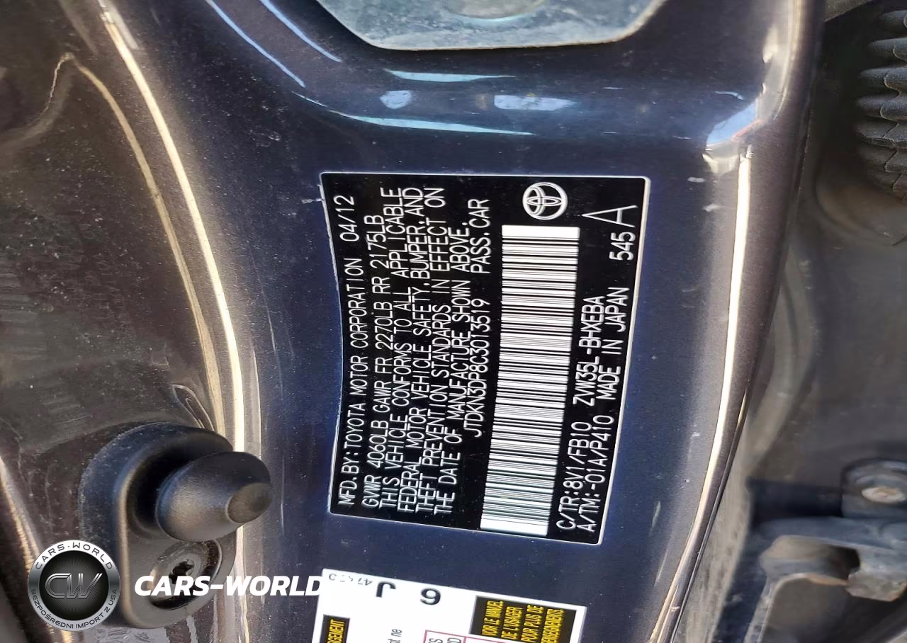 2012 Toyota Prius Plug-In Hybrid Base VIN:JTDKN3DP8C3013519 - 12