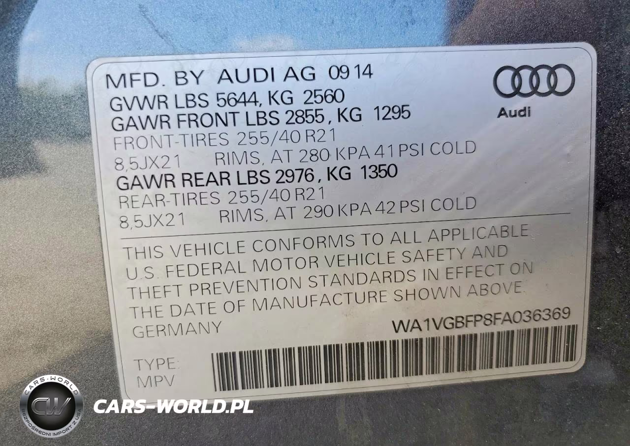 2015 Audi Sq5 Prestige VIN:WA1VGBFP8FA036369 - 13