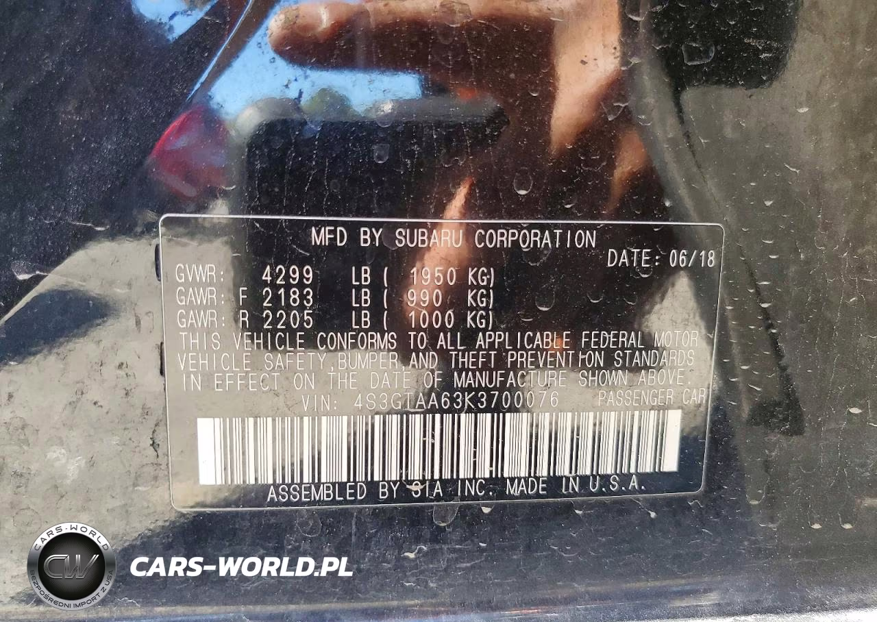 2019 Subaru Impreza VIN:4S3GTAA63K3700076 - 12