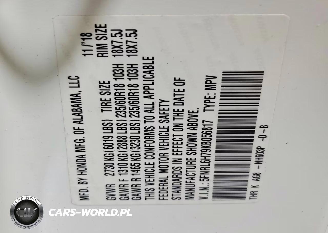 2019 Honda Odyssey Exl VIN:5FNRL6H79KB056817 - 13